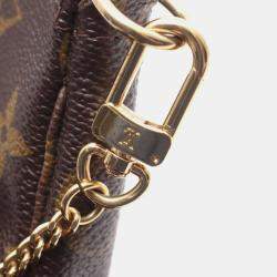 Pre Owned Louis Vuitton Mini Pochette Accessoires Monogram Canvas Leather Crossbody Bag