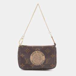Pre Owned Louis Vuitton Mini Pochette Accessoires Monogram Canvas Leather Crossbody Bag