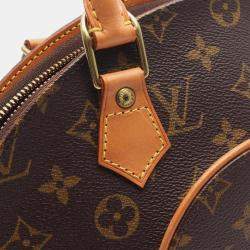 Pre Owned Louis Vuitton Ellipse PM Brown Monogram Canvas Leather Top Handle Bag