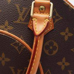 Pre Owned Louis Vuitton Ellipse PM Brown Monogram Canvas Leather Top Handle Bag