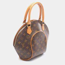 Pre Owned Louis Vuitton Ellipse PM Brown Monogram Canvas Leather Top Handle Bag