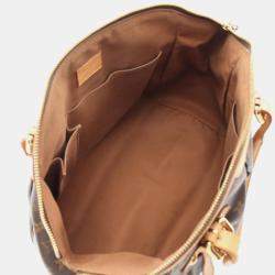 Pre Owned Louis Vuitton Tivoli GM Brown Monogram Canvas Leather Shoulder Bag