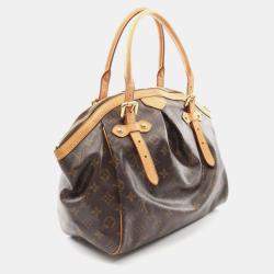 Pre Owned Louis Vuitton Tivoli GM Brown Monogram Canvas Leather Shoulder Bag