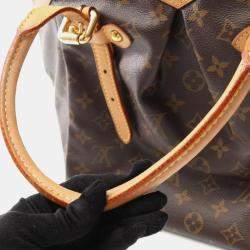 Pre Owned Louis Vuitton Tivoli GM Brown Monogram Canvas Leather Shoulder Bag