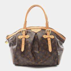 Pre Owned Louis Vuitton Tivoli GM Brown Monogram Canvas Leather Shoulder Bag