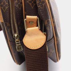 Pre Owned Louis Vuitton Reporter PM Brown Monogram Canvas Leather Crossbody Bag