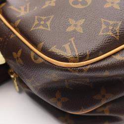 Pre Owned Louis Vuitton Reporter PM Brown Monogram Canvas Leather Crossbody Bag