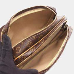 Pre Owned Louis Vuitton Reporter PM Brown Monogram Canvas Leather Crossbody Bag