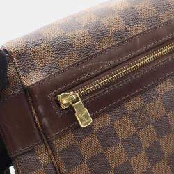 Pre Owned Louis Vuitton Bastille Brown Damier Ebene Canvas and Leather Crossbody Bag