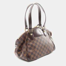 Pre Owned Louis Vuitton Verona PM Brown Damier Ebene Canvas Leather Shoulder Bag