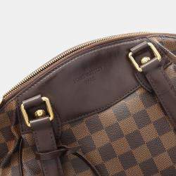 Pre Owned Louis Vuitton Verona PM Brown Damier Ebene Canvas Leather Shoulder Bag