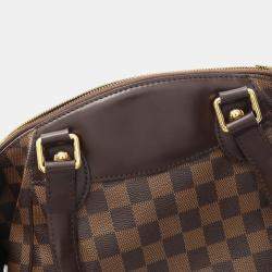 Pre Owned Louis Vuitton Verona PM Brown Damier Ebene Canvas Leather Shoulder Bag