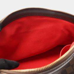 Pre Owned Louis Vuitton Verona PM Brown Damier Ebene Canvas Leather Shoulder Bag