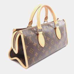 Pre Owned Louis Vuitton Popincourt Brown Monogram Canvas Leather Shoulder Bag