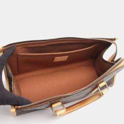 Pre Owned Louis Vuitton Popincourt Brown Monogram Canvas Leather Shoulder Bag
