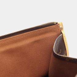 Pre Owned Louis Vuitton Popincourt Brown Monogram Canvas Leather Shoulder Bag