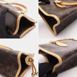 Pre Owned Louis Vuitton Popincourt Brown Monogram Canvas Leather Shoulder Bag