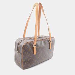 Pre Owned Louis Vuitton Cite GM Brown Monogram Canvas Shoulder Travel Bag
