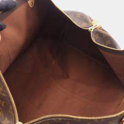 Pre Owned Louis Vuitton Keepall 55 Brown Monogram Canvas Travel Bag