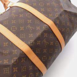 Pre Owned Louis Vuitton Keepall 55 Brown Monogram Canvas Travel Bag