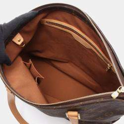 Pre Owned Louis Vuitton Cabas Mezzo Brown Monogram Canvas Tote Bag