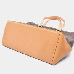 Pre Owned Louis Vuitton Cabas Mezzo Brown Monogram Canvas Tote Bag