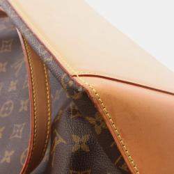 Pre Owned Louis Vuitton Cabas Mezzo Brown Monogram Canvas Tote Bag