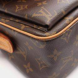 Pre Owned Louis Vuitton Vivacite MM Brown Monogram Canvas Shoulder Bag