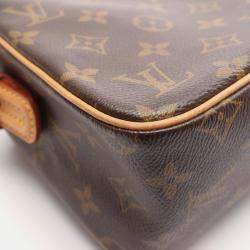 Pre Owned Louis Vuitton Vivacite MM Brown Monogram Canvas Shoulder Bag