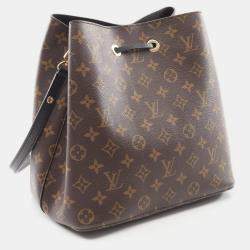 Pre Owned Louis Vuitton NeoNoe PM Brown Noir Monogram Canvas Shoulder Bag