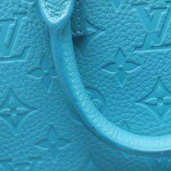 Pre Owned Louis Vuitton Sac Plat Blue Taurillon Leather Messenger Tote Bag