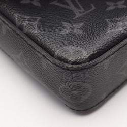 Pre Owned Louis Vuitton Trio Messenger Black Monogram Eclipse Canvas Crossbody Bag