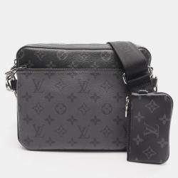 Pre Owned Louis Vuitton Trio Messenger Black Monogram Eclipse Canvas Crossbody Bag