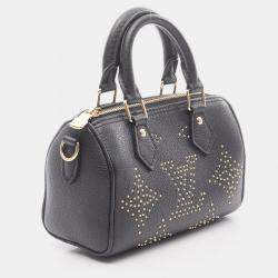 Pre Owned Louis Vuitton Nano Speedy Black Monogram Empreinte Leather Shoulder Bag