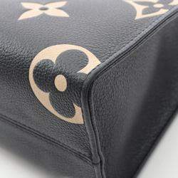 Pre Owned Louis Vuitton OnTheGo PM Black Bicolor Monogram Empreinte Leather Tote Bag