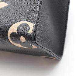 Pre Owned Louis Vuitton OnTheGo PM Black Bicolor Monogram Empreinte Leather Tote Bag