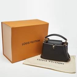 Pre Owned Louis Vuitton Black/Pink Taurillon Leather Capucines BB Bag