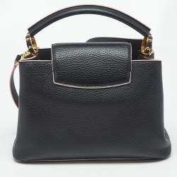 Pre Owned Louis Vuitton Black/Pink Taurillon Leather Capucines BB Bag