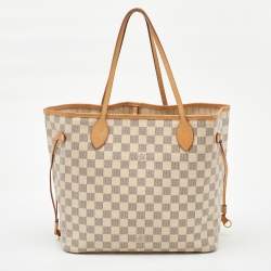 Pre Owned Louis Vuitton Damier Azur Canvas Neverfull MM Bag