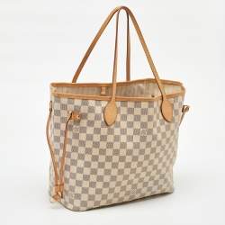 Pre Owned Louis Vuitton Damier Azur Canvas Neverfull MM Bag