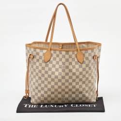 Pre Owned Louis Vuitton Damier Azur Canvas Neverfull MM Bag