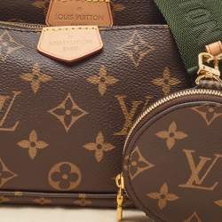 Pre Owned Louis Vuitton Khaki Monogram Canvas Multi Pochette Accessories Bag