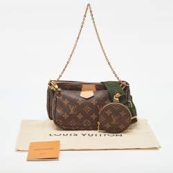 Pre Owned Louis Vuitton Khaki Monogram Canvas Multi Pochette Accessories Bag
