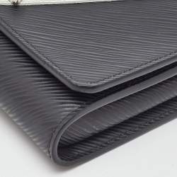 Pre Owned Louis Vuitton Black Epi Leather and Monogram Canvas Studded Twist Wallet on Chain