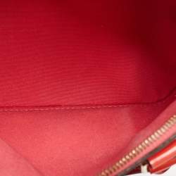 Pre Owned Louis Vuitton Rose Litchi Monogram Vernis Alma BB Bag