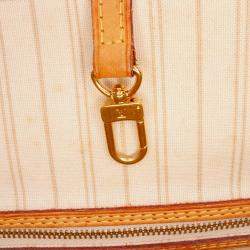 Pre Owned Louis Vuitton White Damier Azur Neverfull MM Bag