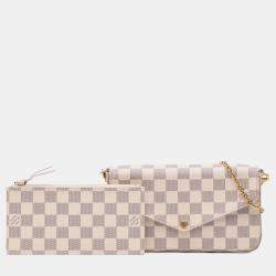 Pre Owned Louis Vuitton White Damier Azur Pochette Felicie