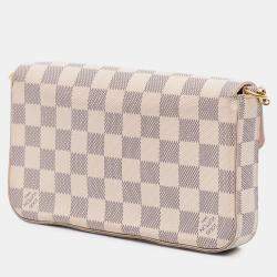 Pre Owned Louis Vuitton White Damier Azur Pochette Felicie