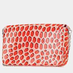 Pre Owned Louis Vuitton Pink Monogram Vernis Jungle Dots Pochette Felicie