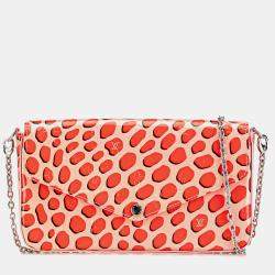Pre Owned Louis Vuitton Pink Monogram Vernis Jungle Dots Pochette Felicie
